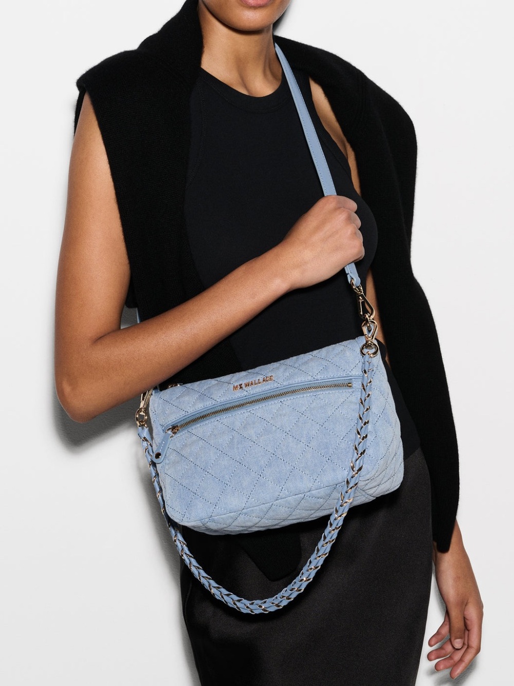 MZ Wallace True Light Denim Crosby Ella Crossbody